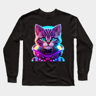 Cyborg Cat From Outer Space Long Sleeve T-Shirt